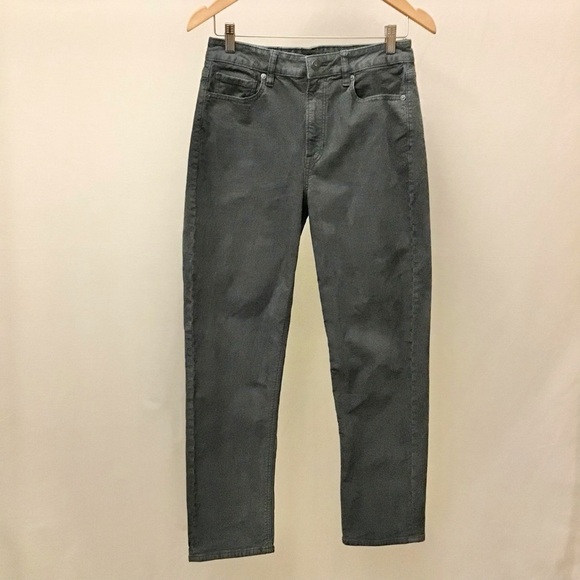 American Eagle 6 Mom Straight Jean Corduroy Stretch Green High Rise Cropped - Picture 3 of 9